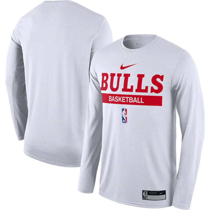 Men's Chicago Bulls White 2022/23 Legend On-Court Practice Performance Long Sleeve T-Shirt